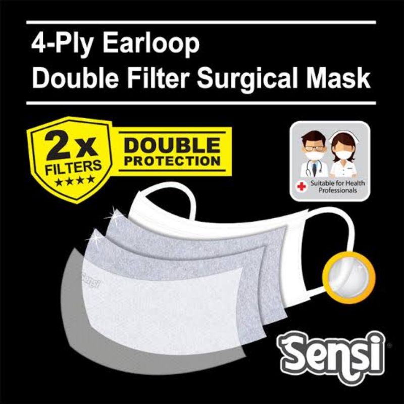 Masker Sensi Surgical 4ply isi 20