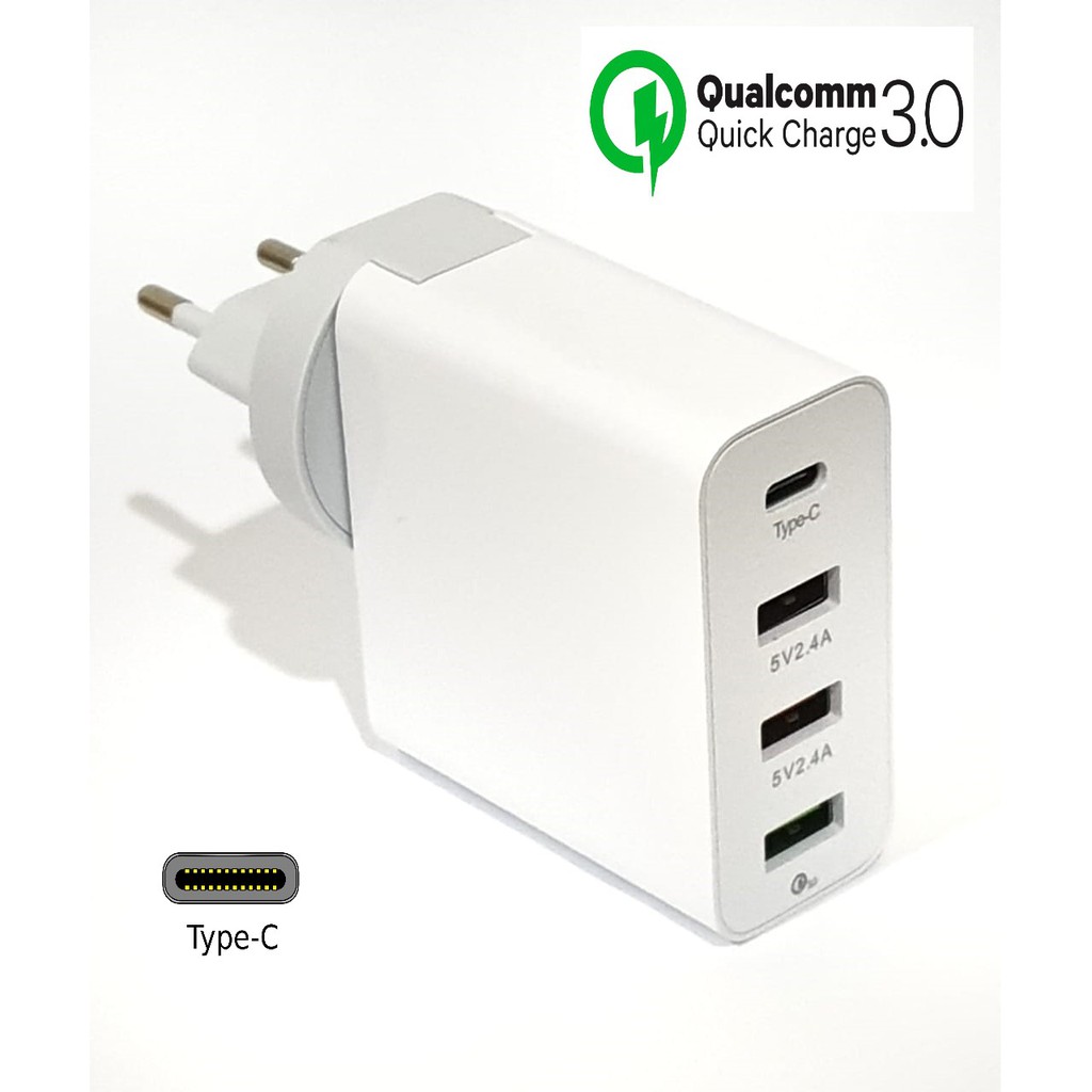 Charger USB Quick Charge Qualcomm 3.0 Type C 4 in 1 Combo Fast Charger