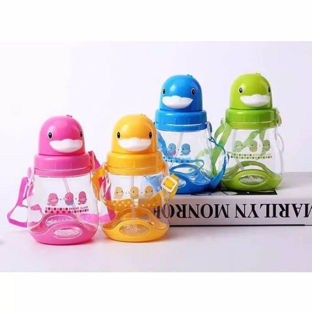 Botol minum anak karakter duck/ botol minum karakter/ botol minum sedotan/botol minum anak 450ml