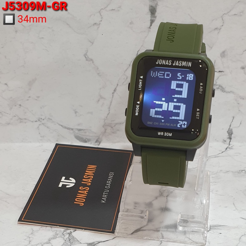 JAM TANGAN WANITA JONAS JASMIN ORIGINAL J5309M DIGITAL TALI RUBBER TAHAN AIR