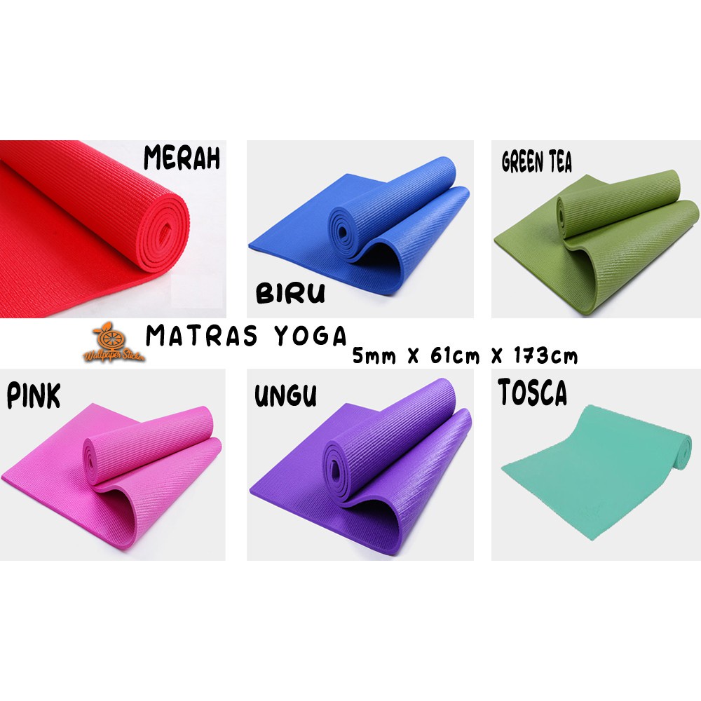 Matras Yoga Berkualitas Matras Olahraga Matras Mollis Tebal Busa Anti Slip Ukuran 173cmx 61cm Ketebalan 6mm WD