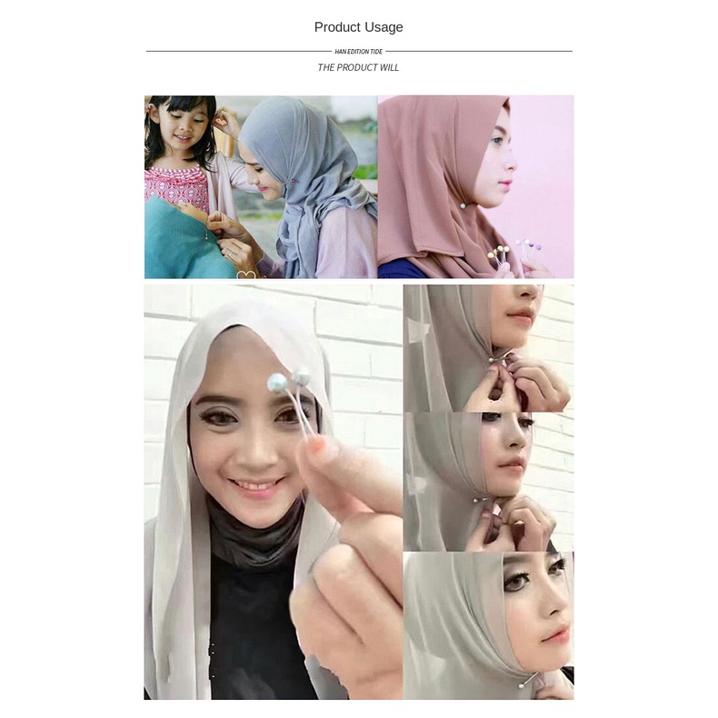 Klip Jilbab Perhiasan Muslim Fashion Syal Gesper Kerudung Leher Klip Wanita Mutiara Syal Klip Pin Kecil