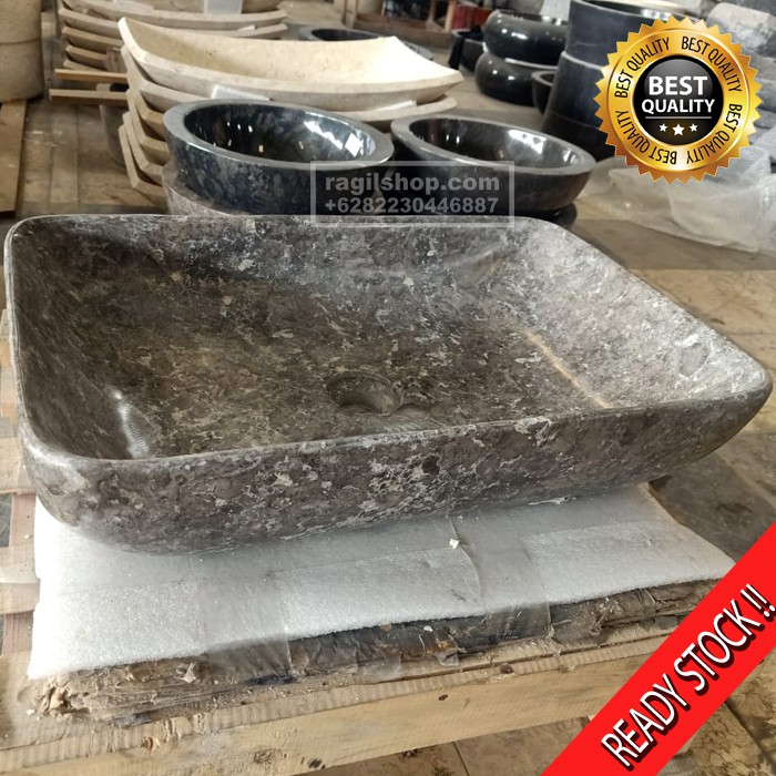 Wastafel marmer kotak dinding halus awet umkm produksi lokal asli batu alam tulungagung ragilshop