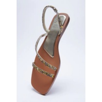 SANDAL WANITA ZS-3347 FLAT SANDALS WITH SHINY