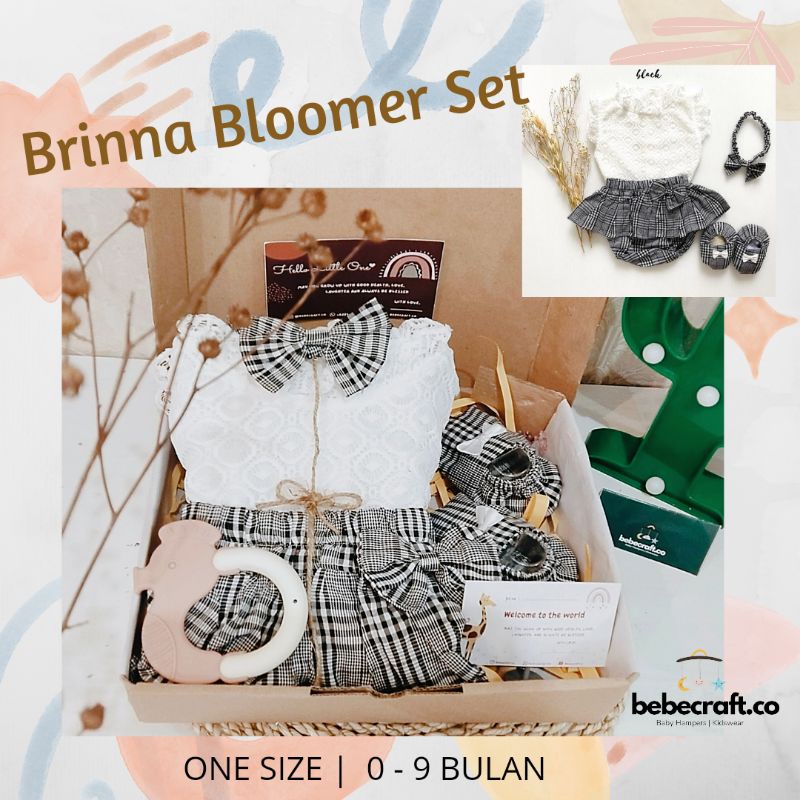 bebecraft - CANDY Baby Gift Set Hampers Baby Semarang Set Bayi Newborn Kado Lahiran Semarang Baju Bayi Premium-Brinna Black