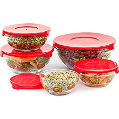 Home-Klik Maxim Glassware Toples Kaca 10Pcs Bowl + Lid