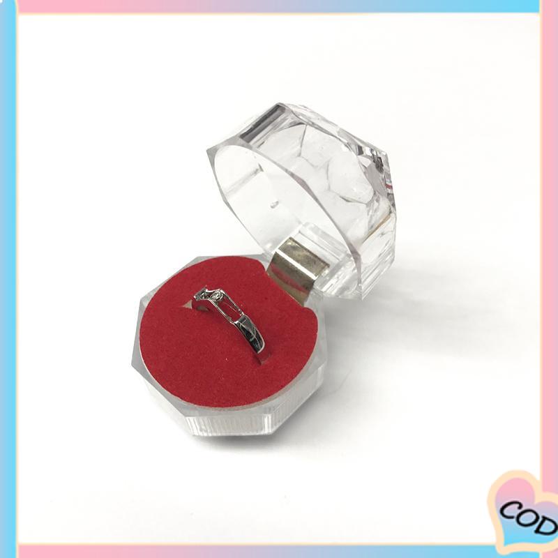 COD❤️ Kotak Cincin Mini Kotak Perhiasan Plastik Stud Earrings Cincin Kalung Perhiasan Kotak Kemasan Kotak Display-A.one