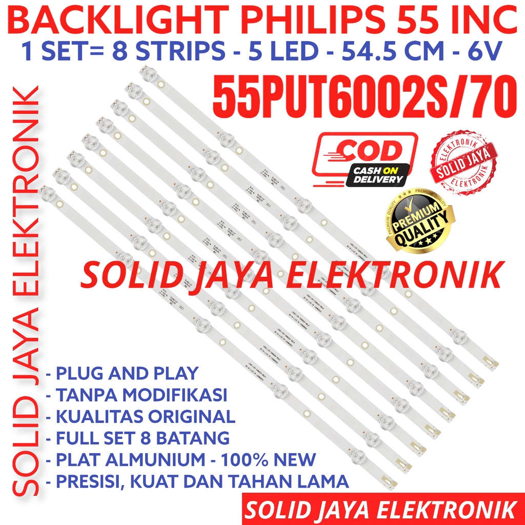 BACKLIGHT TV LED PHILIPS 55 INC 55PUT6002 55PUT6002S 70 55PUT LAMPU BL 5K 6V 55PUT6002S/70 INCH IN