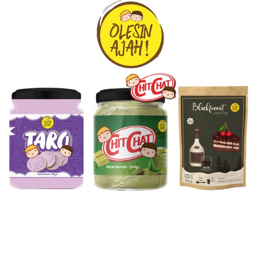 

Promo OlesinAjah Selai Taro 200Gr + Chit Chat 200Gr + BlackForest Premium Flavoured Drink - 120G
