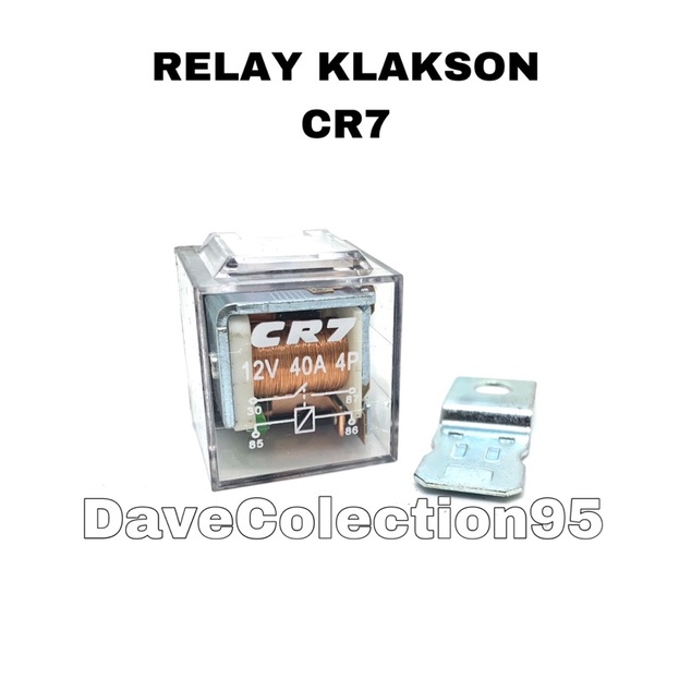 CUCI GUDANG RELAY KLAKSON MOTOR  TRANSPARAN CR7 12B 40A UNIVERSAL HONDA YAMAHA SUZUKI NMAX PCX LEXI 