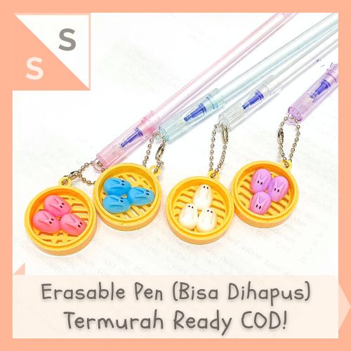 

[simplyshop] PROMO PRODUK TERBATAS 4 / 8 / 12 Pcs / 1 Lusin Erasable Gel Pen / Pulpen Bisa Dihapus Gantungan Dimsum Kelinci Box Rabbit Tinta Biru + Penghapus Warna Pastel Kelinci Odemei Aodemei Odemi Lucu Souvenir Hadiah Alat Tulis Korea Import