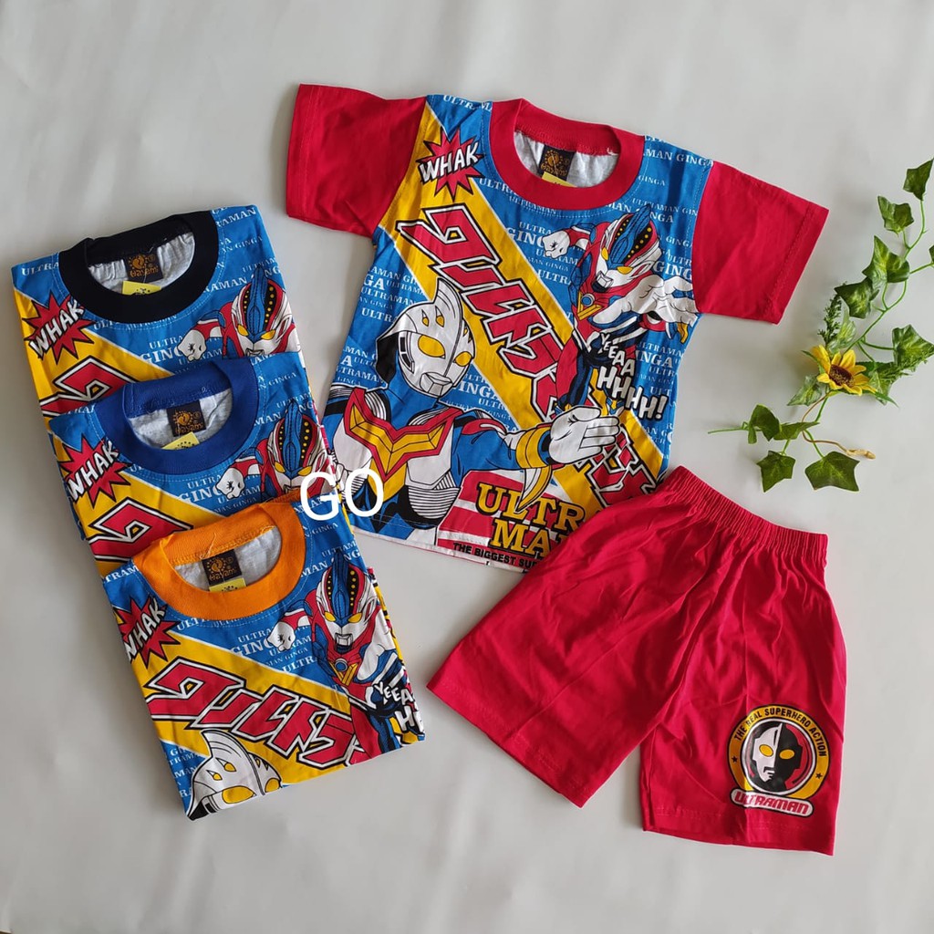 gos SETELAN HAYAMI Anak Laki-Laki Setelan Cowok Hero Baju Anak Laki-Laki Lengan Pendek