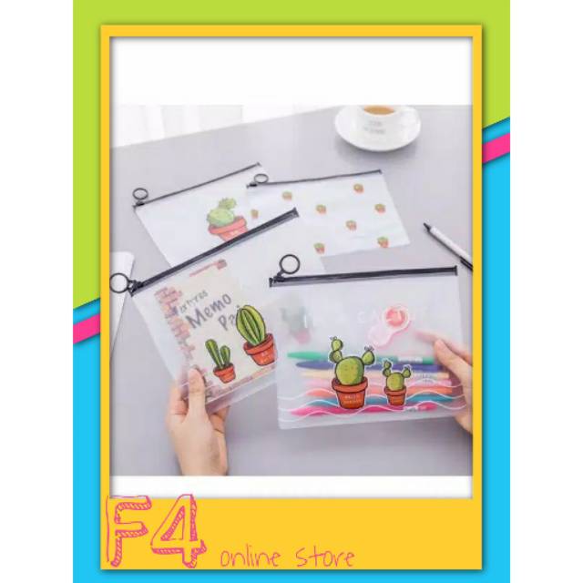 

Korean Castus PVC Transparant Stationery A5 File Folder / Tempat Pensil / Tempat Kosmetik