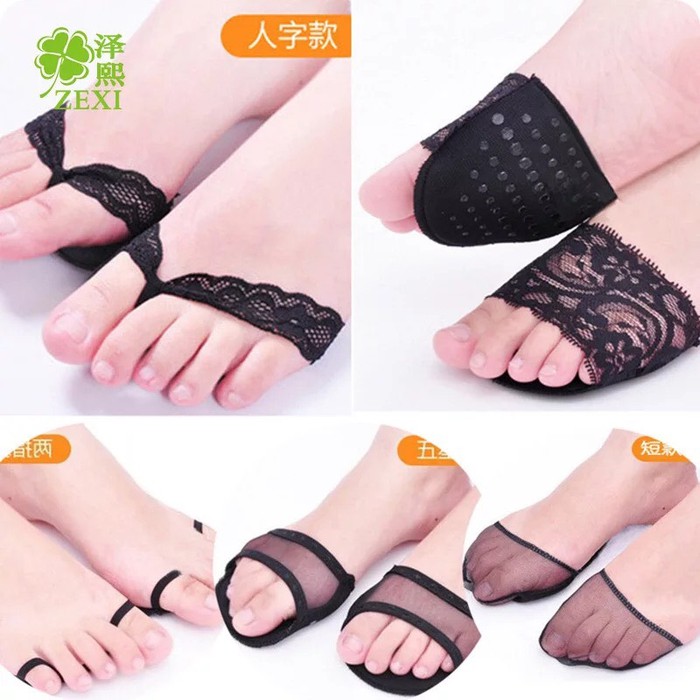 (BOW) Bantalan Alas Kaki Renda Kain Anti Slip Foot Pad