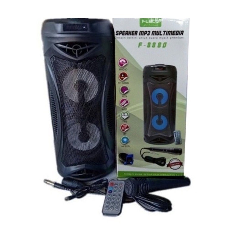 Speaker cas bluetooth portable karaoke Fleco F-8880 +microphone