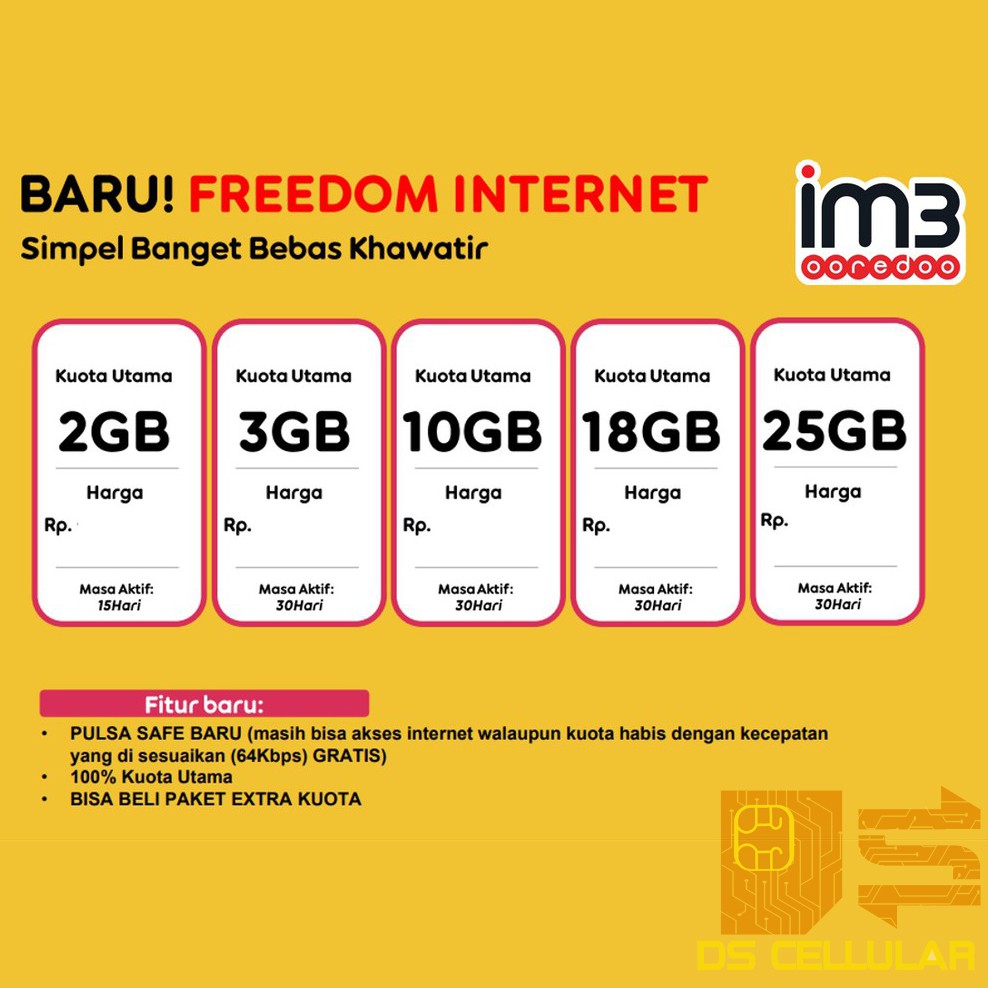 Isi Ulang Indosat Freedom Internet 24 Jam 2gb 3gb 10gb 18gb 25gb Paket Internet Data M3 Mentari Shopee Indonesia