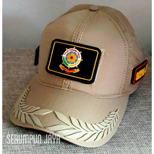 TOPI SATPOL PP PAMEN - TOPI SATPOL PP PAMEN 3 PATCH VELCRO TAN