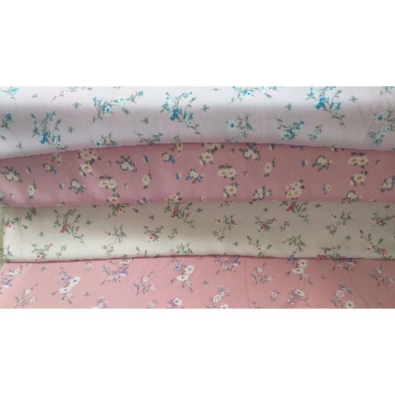 Kain SHAKILA motif bunga kecil, cocok untuk gamis/dress/mukena/kombinasi/dll.