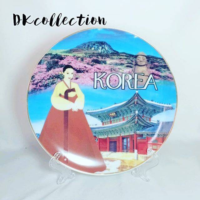 Pajangan meja korea hiasan dinding piring Korea souvenir pajangan piring Korea merchandise piring pajangan korea