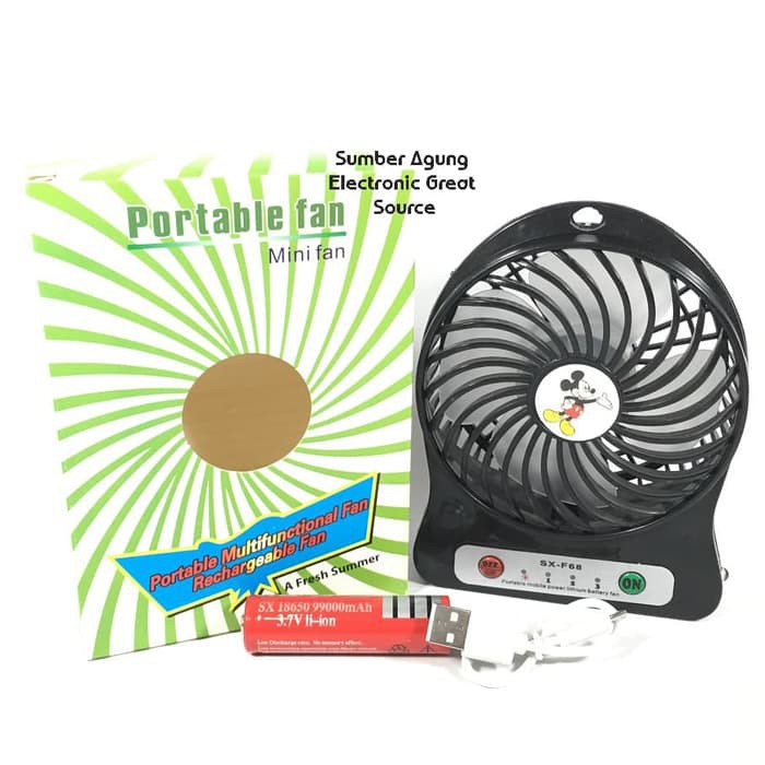 Portable Mini Fan Murah Berkualitas Pengatur Kecepatan Disney Cas