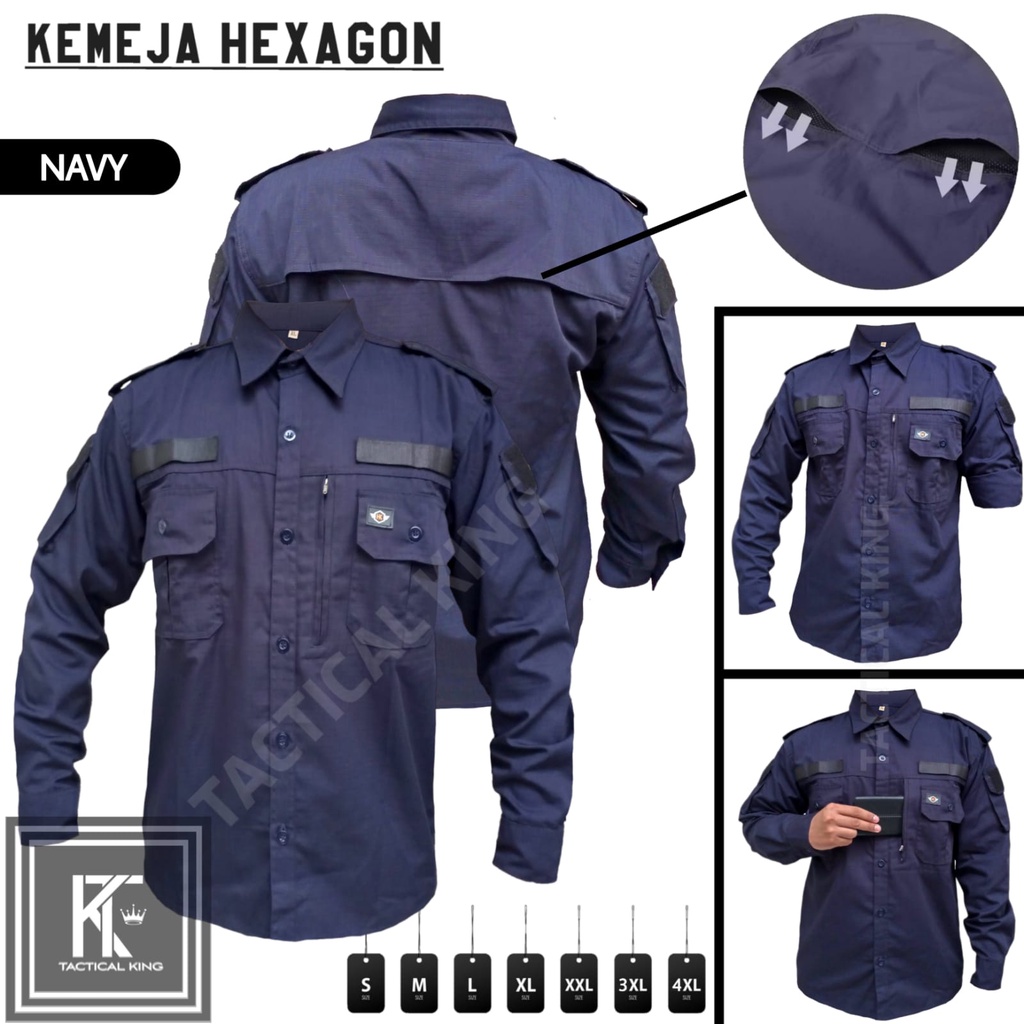 KEMEJA TACTICAL PRIA HEXAGON/KEMEJA PANJANG OUTDOOR/KEMEJA KERJA LAPANGAN