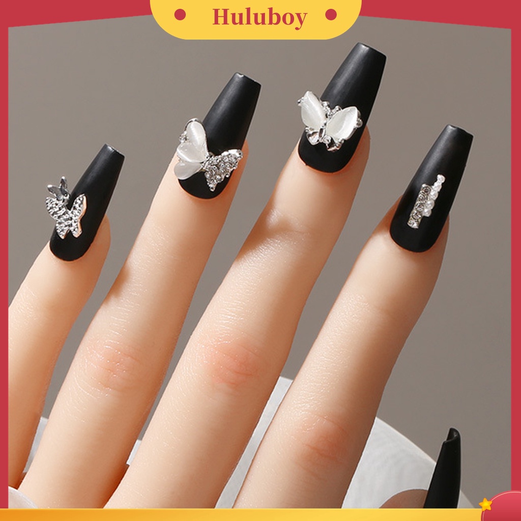 Huluboy Huluboy♡ 20pcs Ornamen Kupu-Kupu Bahan Alloy Tahan Pudar Untuk Dekorasi Manicure