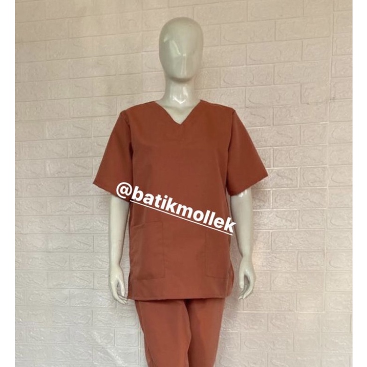 READY STOCK! ATASAN SAJA! BAJU ONLY. Baju OK/ Baju Jaga/ Scrubs Lengan Tangan Pendek UNISEX