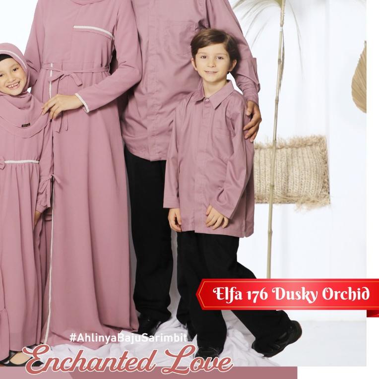 ♥ SARIMBIT KELUARGA BAJU COUPLE MUSLIM ETHICA TERBARU ELFA 176 DUSKY ORCHID [BISA ] ☛