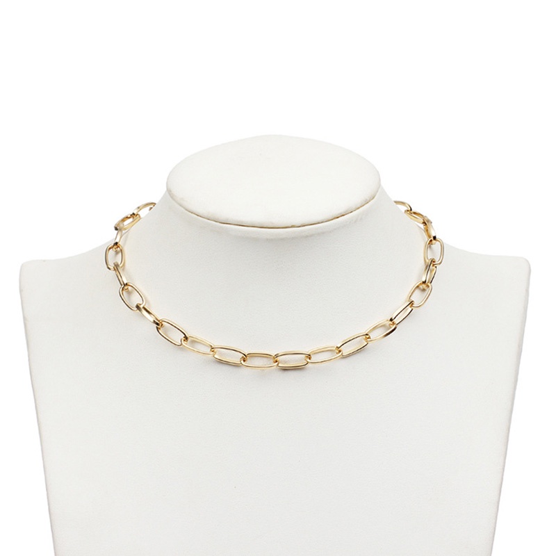 # Kaos T-Shirt Wanita Lengan Pendek Motif Print #Kalung Choker Rantai Pendek Gaya Punk Vintage Warna Emas / Silver Untuk Wanita