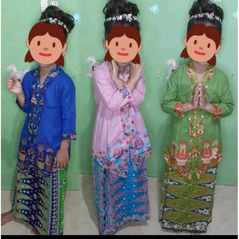 Jual KEBAYA ENCIM BETAWI ANAK-SET KEBAYA ENCIM ONDEL-KEBAYA KATUN ...