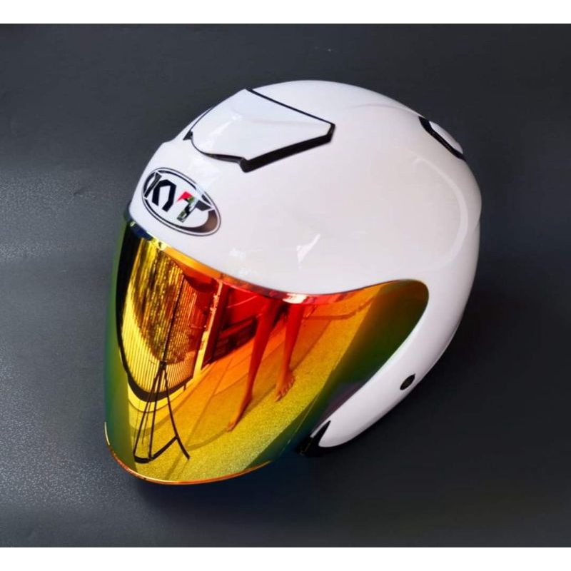HELM KYT KYOTO PUTIH PAKET GANTENG