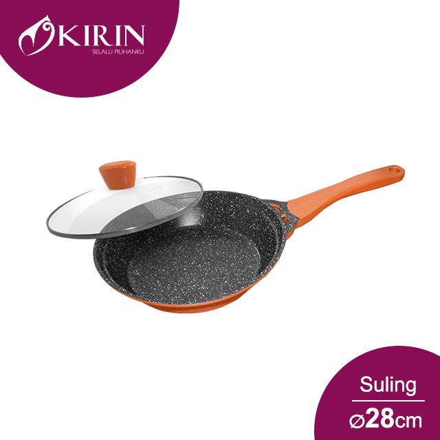 Kirin Suling Frypan 28 Cm Penggorengan Granite Classic - Orange