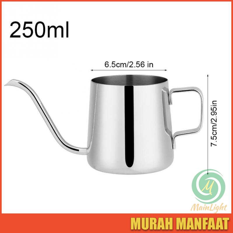 Grosir Teko Pitcher Onetwocups 250ml Kopi Teh Teapot Drip Kettle Cup - Aa0049 Silver k8e591CDBWX0B