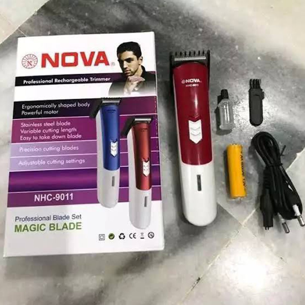 [✅COD] Mesin Alat Cukur Potong Perawatan Rambut Jenggot Kumis Nova NHC 9011 Cas Elektrik Original