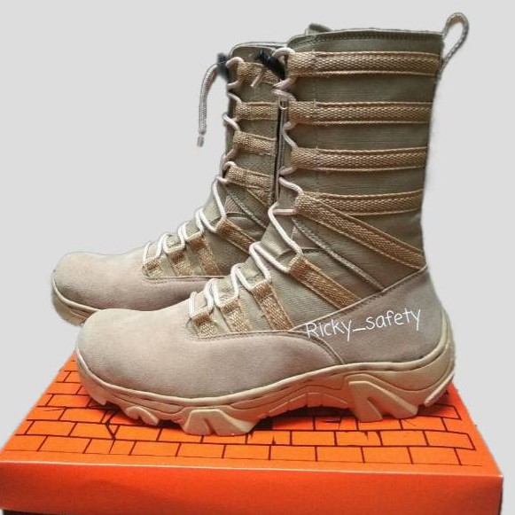 Sepatu PDL Ninja TACTICAL bots safety AGUMY cream 10 inci