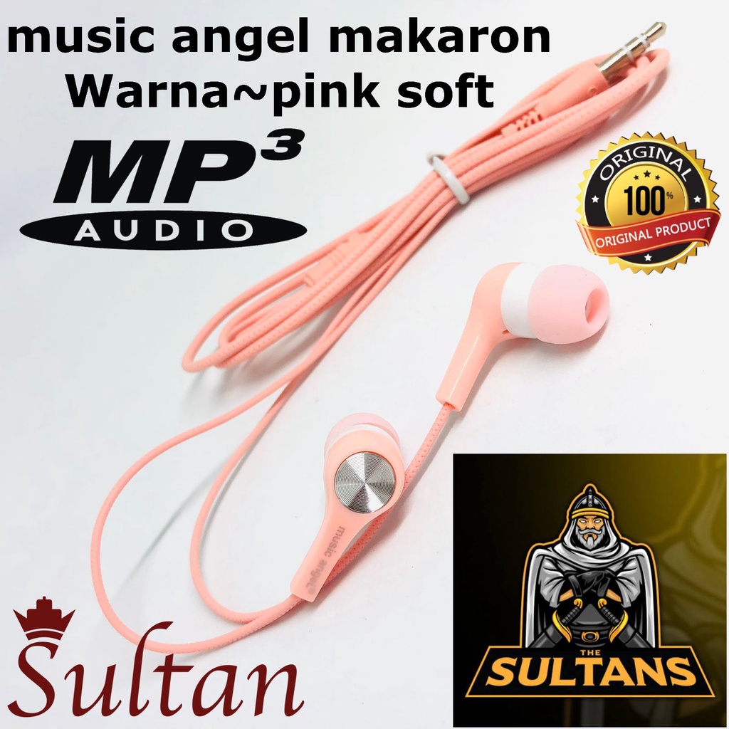 Handsfree Headset Music Angel Macaron Earphone Extra Bass HF MP3