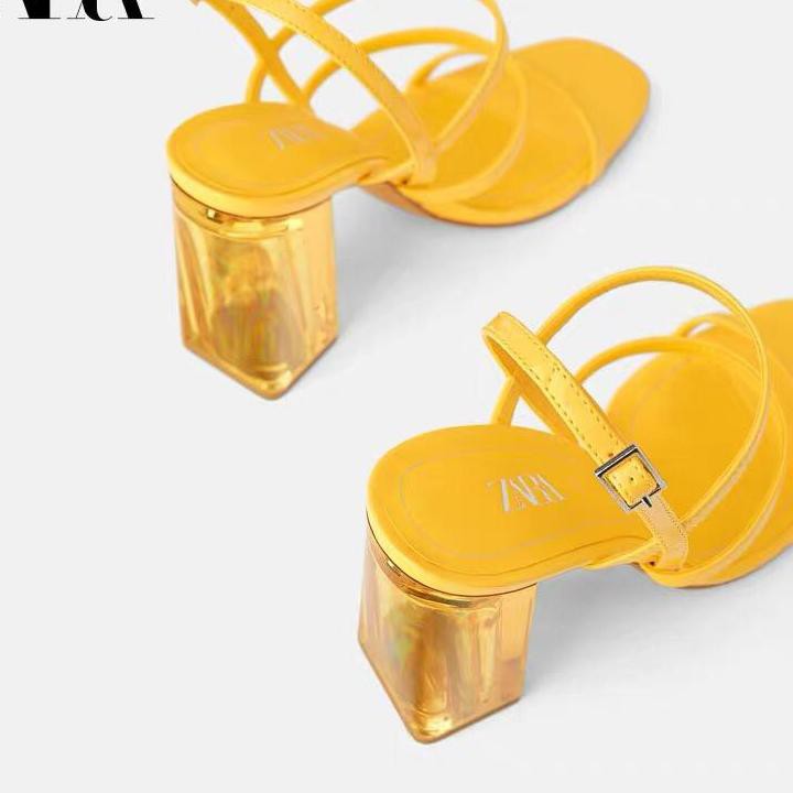 zara yellow heels