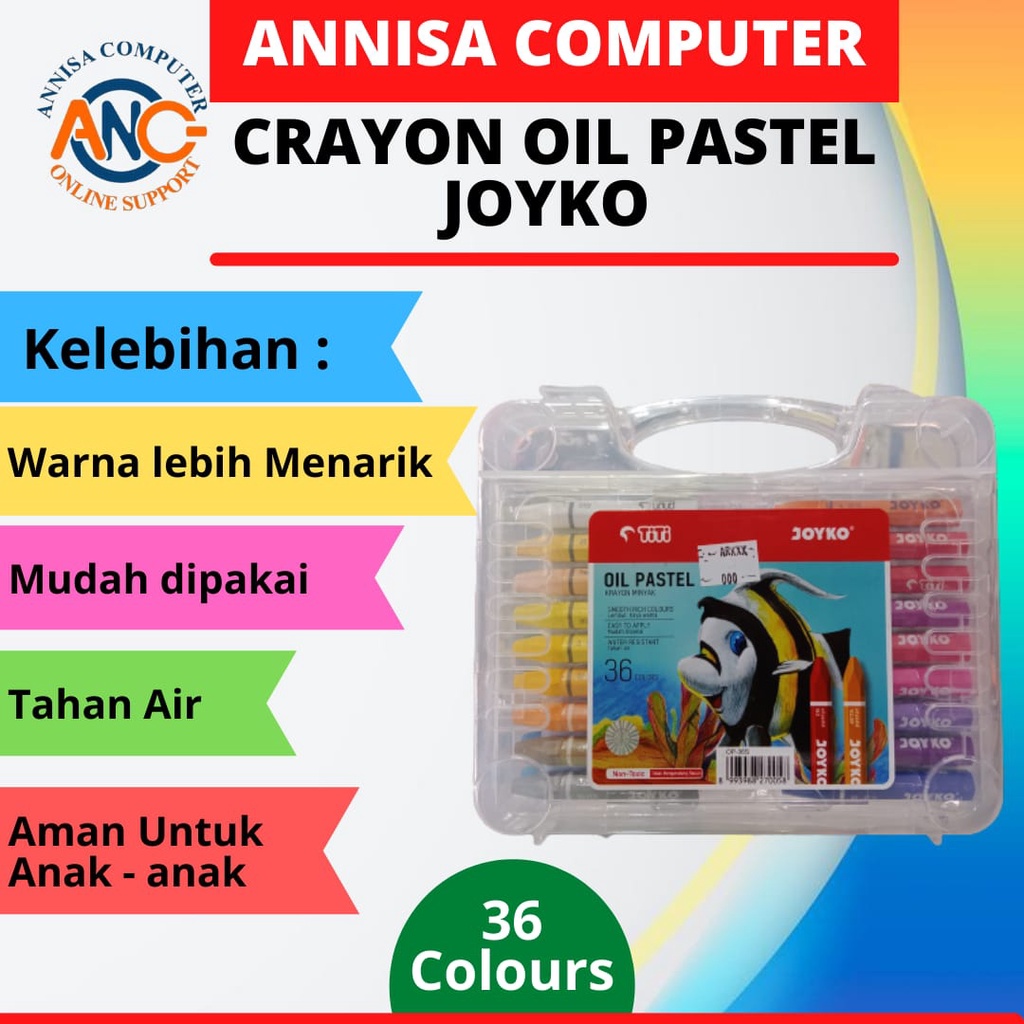 

CRAYON JOYKO 36 Warna / Oil Pastel / Krayon Minyak / Crayon Titi / ORI