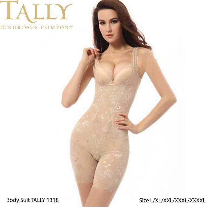 PROMO TERMURAH TALLY 1318 BodySuit Tally Korset badan - Cokelat, M AP077