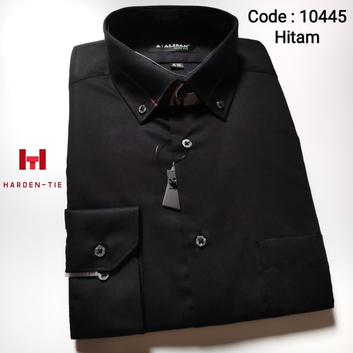 KEMEJA ALISAN PUTIH & HITAM SLIMFIT SPECIAL KOMBINASI BAHAN DOBBY