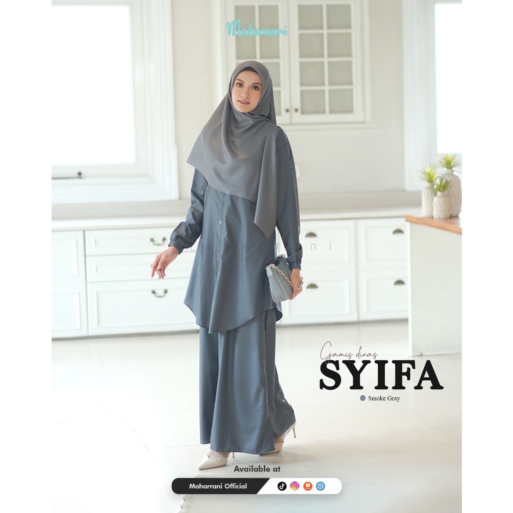 SYIFA SMOKE GREY/ BAJU DINAS GREY/ BAJU DINAS ABU-ABU/ GAMIS DINAS/ BAJU GAMIS KANTORAN