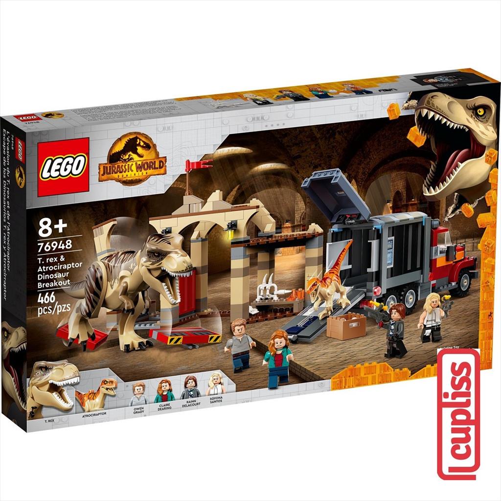 LEGO Jurassic World 76948 T. Rex and Atrociraptor Dinosaur Breakout