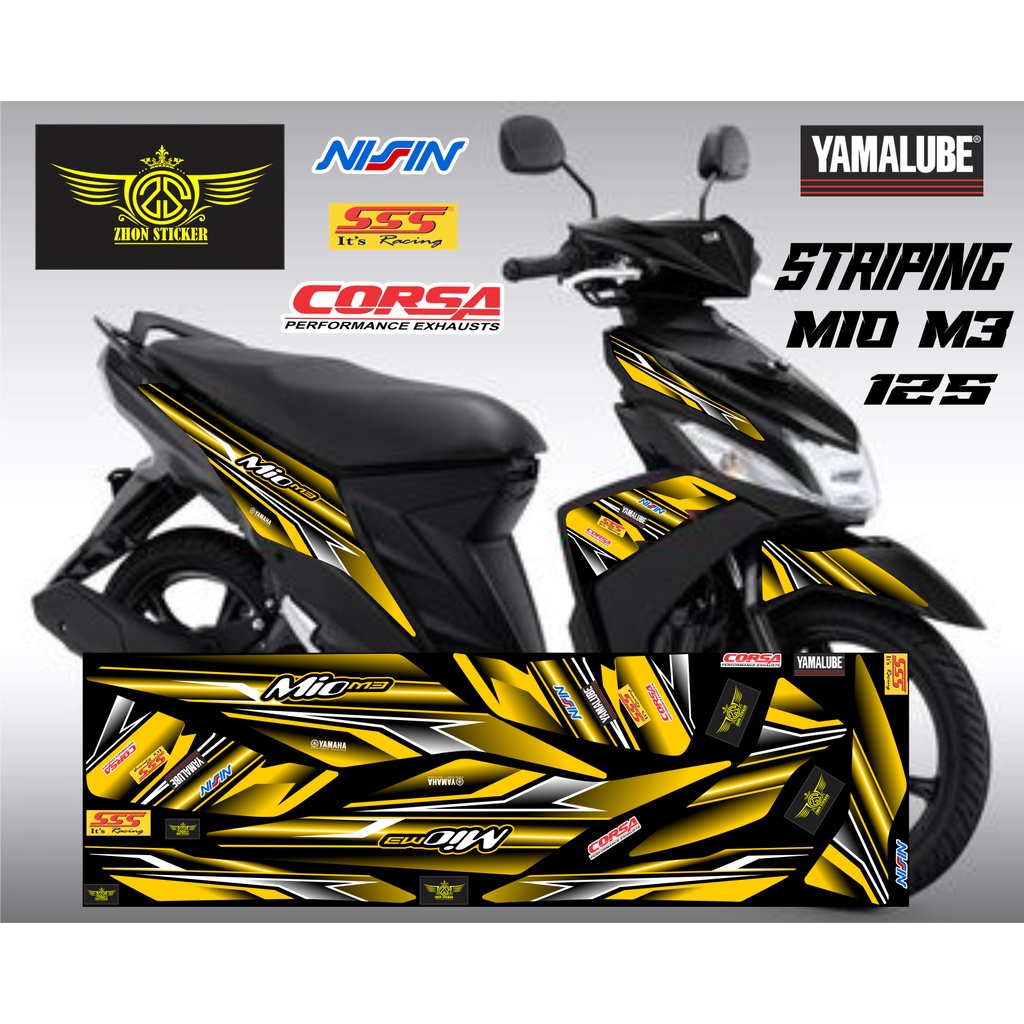 STRIPING MIO M3 GOLD STRIPING VARIASI MIO Z GOLD STRIPING VARIASI MIO M3 SIMPEL LIS BODY VARIASI MIO