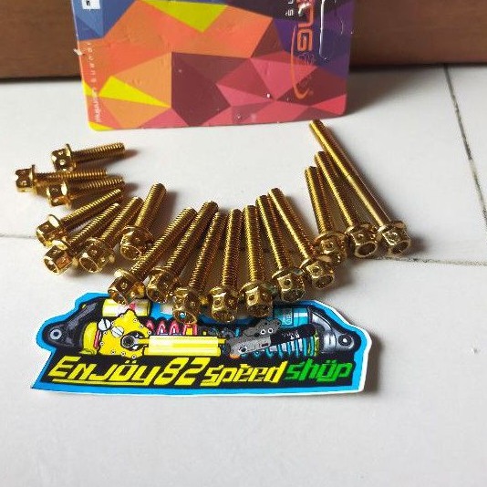 Baut Pb Probolt Model Flower Bak blok Mesin Kiri Kanan Yamaha Rx king Rxking