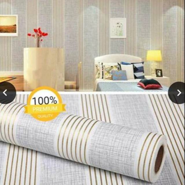 WALLPAPER STIKER DINDING MOTIF SALUR GOLD