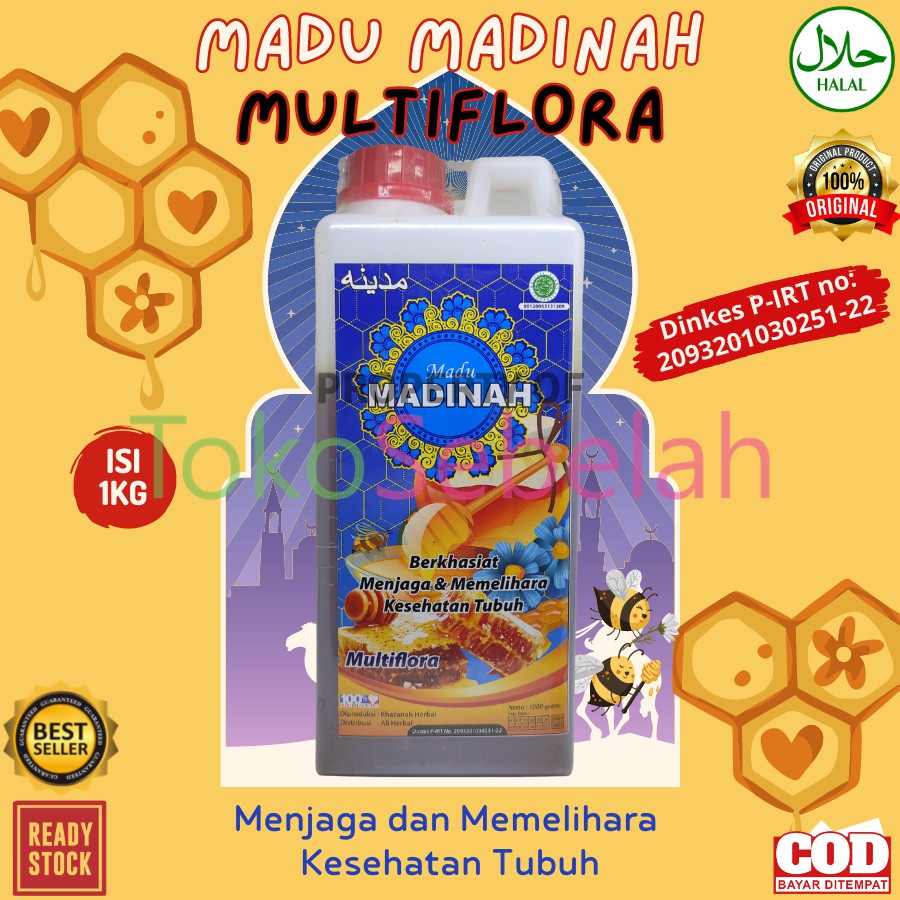 

MADU MADINAH MULTIFLORA 1KG DINKES PIRT HALAL ORIGINAL - MADU MULTIPORA - MADU MULTIFORA - COD