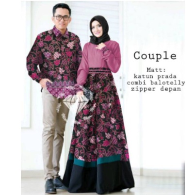 Baju Gamis wanita Remaja Batik Lebaran Terbaru 2022 Model Kekinian Couple Gamis Pasangan Suami Istri
