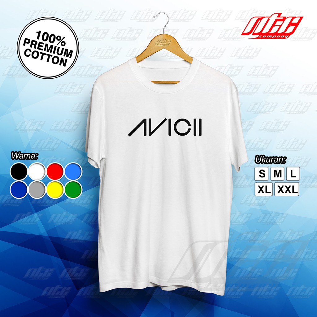 Kaos / T-shirt / Baju Logo Tulisan AVICII Original Terbaru Murah   -MITRA