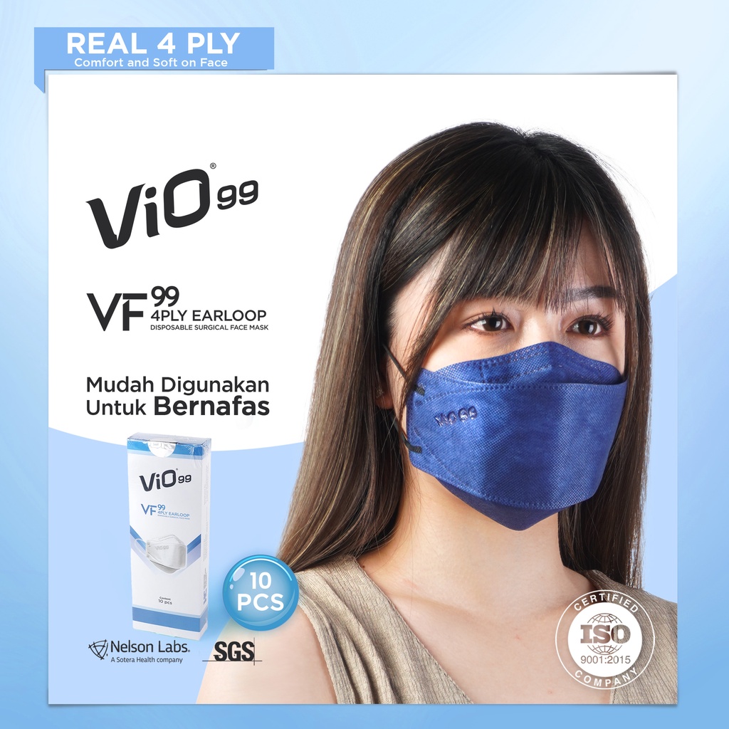 Vio - VF99 Mask '10S 4 Ply Earloop real masker bfe pfe dan vfe filtrasi 99%