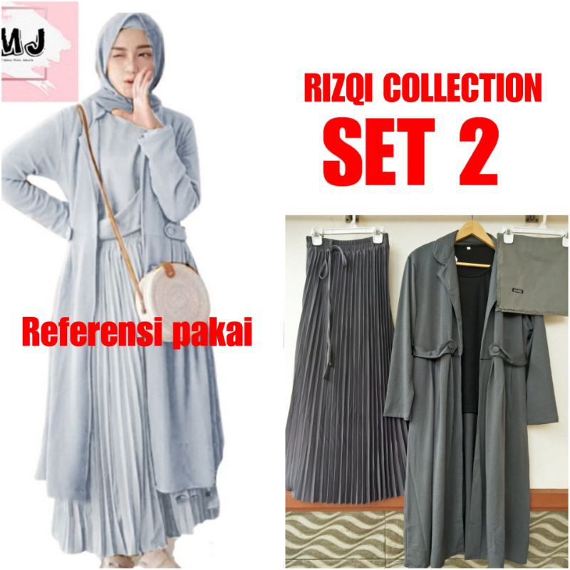 SUPER AMBYAR REALPICK 4 IN 1,SET LONG OUTER/CARDIGAN PANJANG ORIGINAL,RIZQI COLLECTION